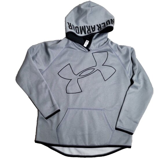 Under Armor Women's Pullover Hoodie Cold Gear Gray Fleece Size YXL Girls Women S - Picture 1 of 6